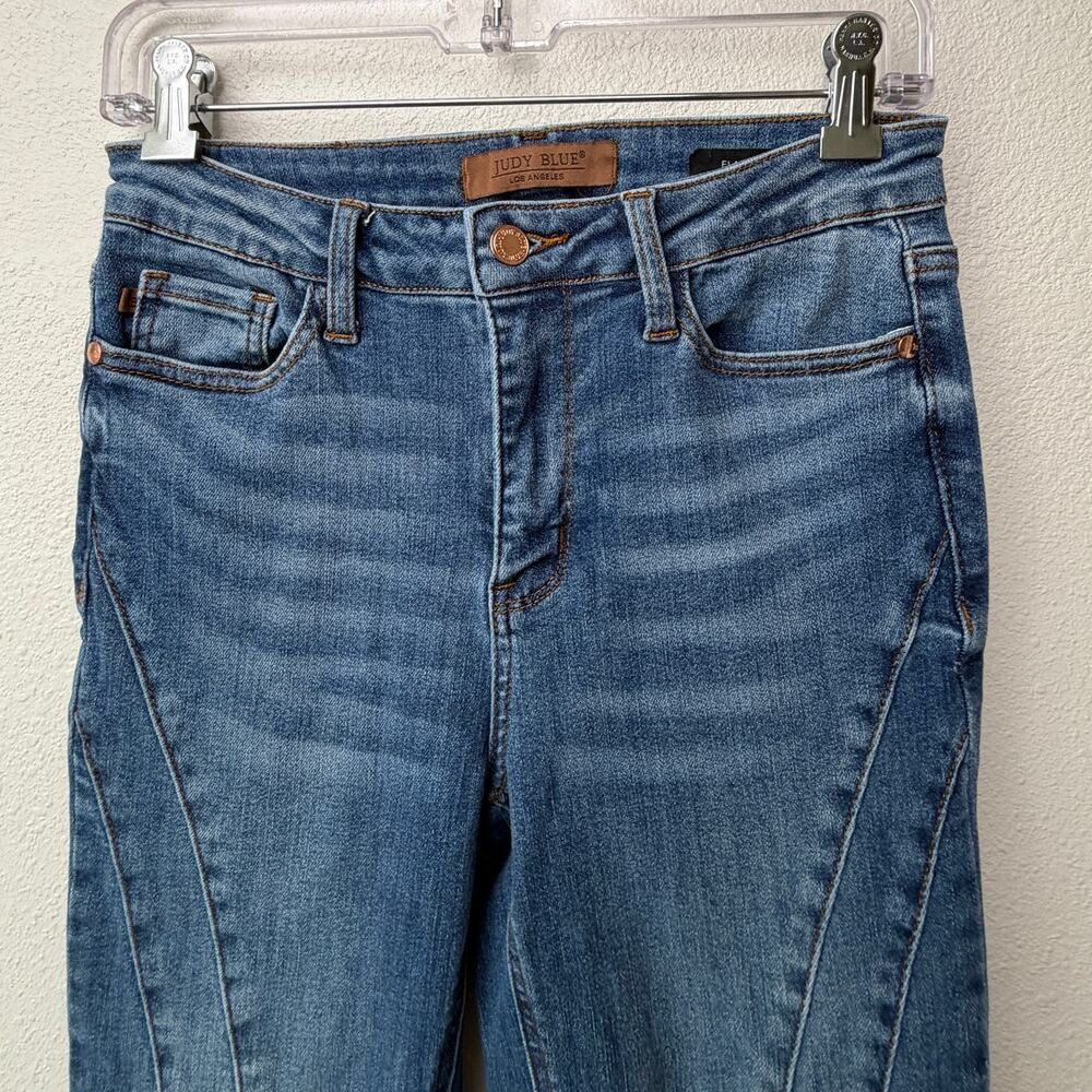 Judy Blue Flare Jeans Double Seam Stretch High Rise - Picture 5 of 15
